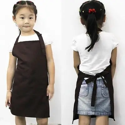 Children Kids Plain Apron Boys Girls Kitchen Cooking Baking Painting Cooking Art Bib Fashion Apron Baby Pinafore