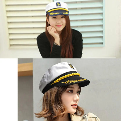 Adult Yacht Military Captain Hats Adjustable Men Women Navy Marine Admiral Cap Costume Party Fancy Dress Accessories