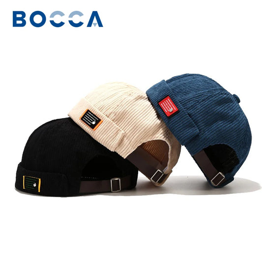 Bocca Corduroy Beanie Brimless Docker Hat Cap Without Visor Unisex Vintage Retro Streetwear Hip Hop Winter Autumn Fashion Gorras