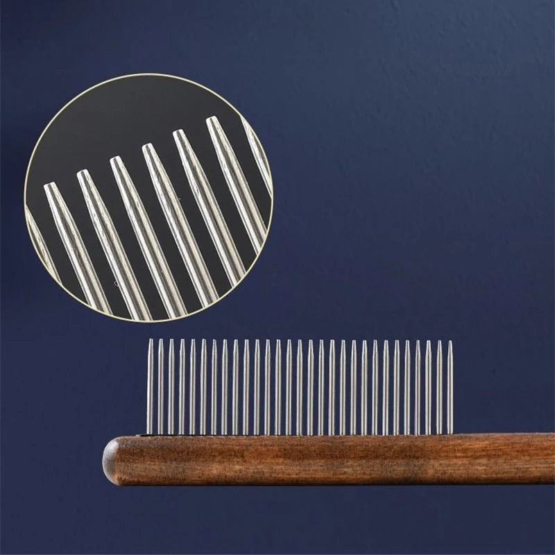 Cat Comb Stainless Steel Pet Hair Remover Wooden Handle Cat Hair Comb Pet Grooming Massage Dog Brush Cleaning Tool Pets Supplies