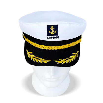 Adult Yacht Military Captain Hats Adjustable Men Women Navy Marine Admiral Cap Costume Party Fancy Dress Accessories