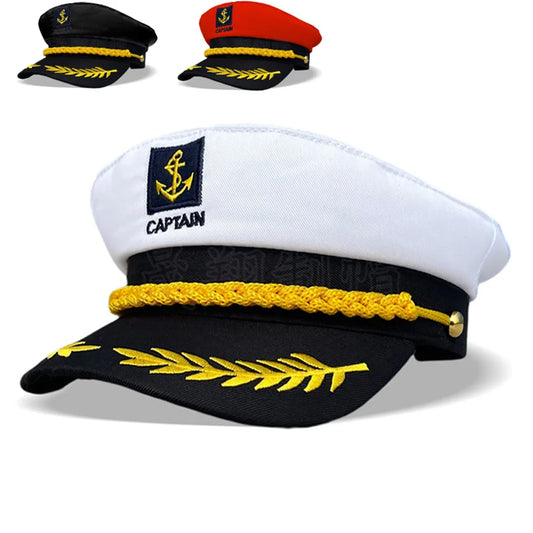 Adult Yacht Military Captain Hats Adjustable Men Women Navy Marine Admiral Cap Costume Party Fancy Dress Accessories